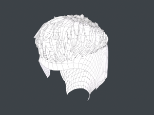 Male Hair Cards Style 6 - Short Straight 2 3D Model