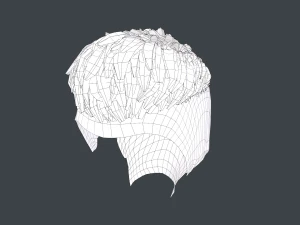 Male Hair Cards Style 6 - Short Straight 2 3D Model