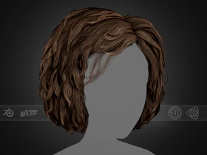 Carte per capelli maschili Stile 7 - Capelli ricci 1 Modello 3D