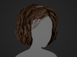 Male Hair Cards Style 7 - Curly Hair 1 3D Model