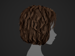 Male Hair Cards Style 7 - Curly Hair 1 3D Model