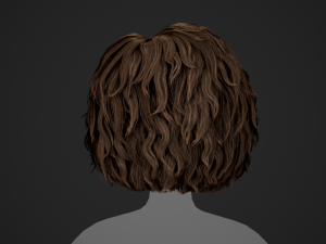 Male Hair Cards Style 7 - Curly Hair 1 3D Model