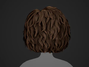 Male Hair Cards Style 7 - Curly Hair 1 3D Model