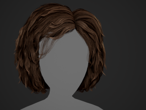 Male Hair Cards Style 7 - Curly Hair 1 3D Model
