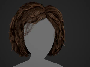 Male Hair Cards Style 7 - Curly Hair 1 3D Model