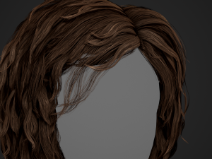 Male Hair Cards Style 7 - Curly Hair 1 3D Model
