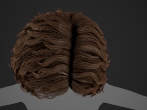 Male Hair Cards Style 7 - Curly Hair 1 3D Model