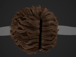 Male Hair Cards Style 7 - Curly Hair 1 3D Model