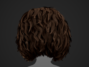 Male Hair Cards Style 7 - Curly Hair 1 3D Model