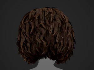 Male Hair Cards Style 7 - Curly Hair 1 3D Model