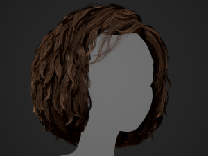 Male Hair Cards Style 7 - Curly Hair 1 3D Model