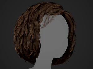 Male Hair Cards Style 7 - Curly Hair 1 3D Model
