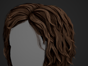 Male Hair Cards Style 7 - Curly Hair 1 3D Model