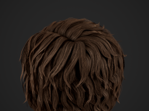 Male Hair Cards Style 7 - Curly Hair 1 3D Model