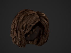Male Hair Cards Style 7 - Curly Hair 1 3D Model