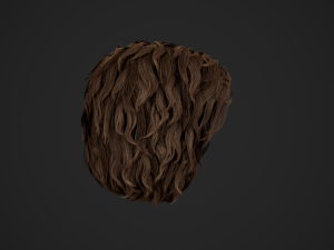 Male Hair Cards Style 7 - Curly Hair 1 3D Model