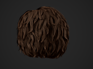 Male Hair Cards Style 7 - Curly Hair 1 3D Model