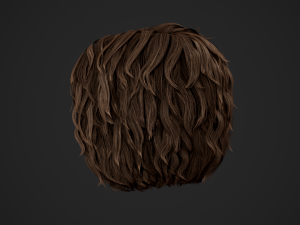 Male Hair Cards Style 7 - Curly Hair 1 3D Model