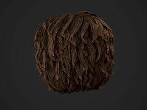 Male Hair Cards Style 7 - Curly Hair 1 3D Model