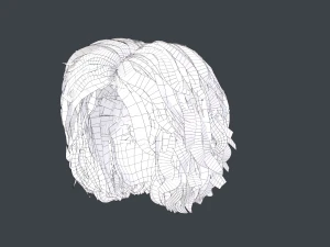 Male Hair Cards Style 7 - Curly Hair 1 3D Model