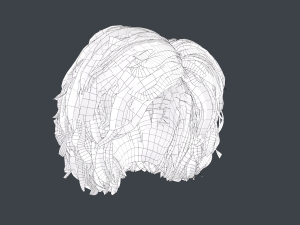 Male Hair Cards Style 7 - Curly Hair 1 3D Model