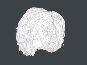 Male Hair Cards Style 7 - Curly Hair 1 3D Model