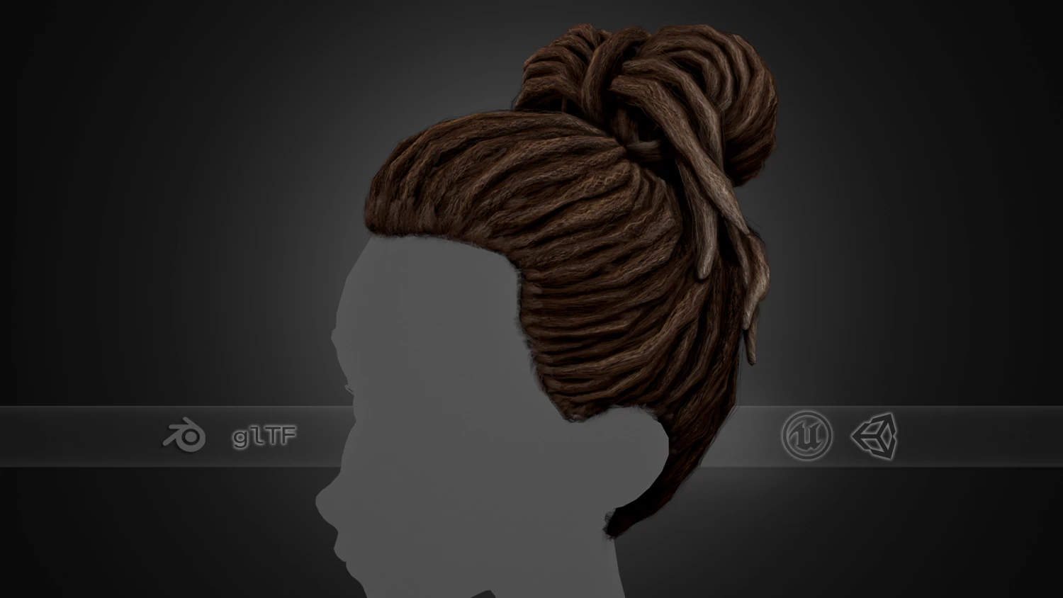 Male Hair Cards Style 8 - Dreadlocks 1 3D Model .c4d .max .obj .3ds .fbx .stl .blend 