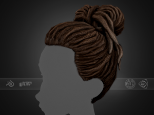 Male Hair Cards Style 8 - Dreadlocks 1 3D Model