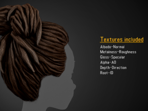 Male Hair Cards Style 8 - Dreadlocks 1 Modelo 3D