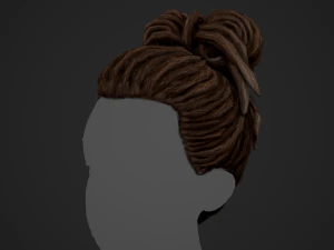 Male Hair Cards Style 8 - Dreadlocks 1 3D Model