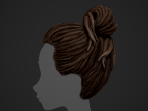 Male Hair Cards Style 8 - Dreadlocks 1 Modelo 3D