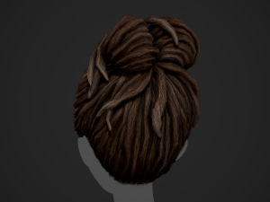 Male Hair Cards Style 8 - Dreadlocks 1 Modelo 3D