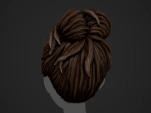 Male Hair Cards Style 8 - Dreadlocks 1 3D Model