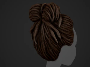 Male Hair Cards Style 8 - Dreadlocks 1 3D Model
