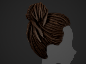 Male Hair Cards Style 8 - Dreadlocks 1 Modelo 3D