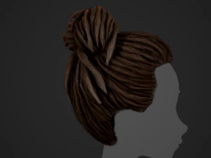Male Hair Cards Style 8 - Dreadlocks 1 3D Model