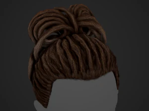 Male Hair Cards Style 8 - Dreadlocks 1 3D Model