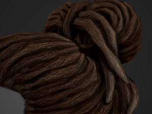 Male Hair Cards Style 8 - Dreadlocks 1 3D Model