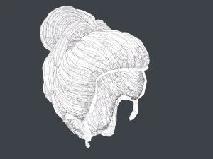 Male Hair Cards Style 8 - Dreadlocks 1 3D Model
