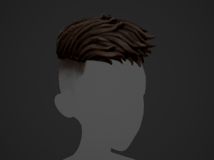 Male Hair Cards Style 9 - Dreadlocks 2 Model 3D