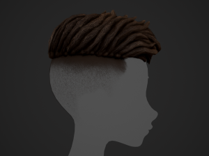 Male Hair Cards Style 9 - Dreadlocks 2 Model 3D