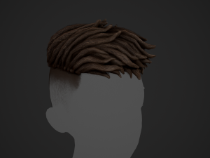 Male Hair Cards Style 9 - Dreadlocks 2 Model 3D