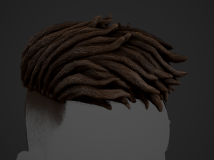 Male Hair Cards Style 9 - Dreadlocks 2 Model 3D