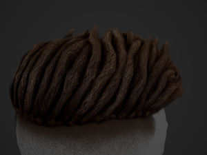 Male Hair Cards Style 9 - Dreadlocks 2 Model 3D