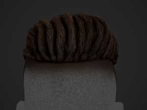 Male Hair Cards Style 9 - Dreadlocks 2 Model 3D