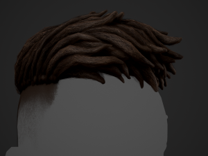 Male Hair Cards Style 9 - Dreadlocks 2 Model 3D