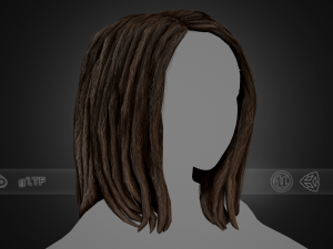 Male Hair Cards Style 10 - Dreadlocks 3 Modello 3D