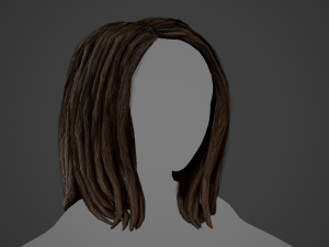 Male Hair Cards Style 10 - Dreadlocks 3 3D Модель