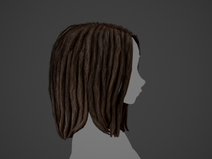 Male Hair Cards Style 10 - Dreadlocks 3 3D Модель