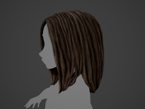 Male Hair Cards Style 10 - Dreadlocks 3 3D Модель